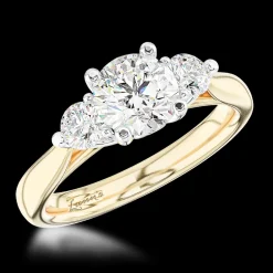 Three Stone 0.60ct G SI1 Diamond Yellow Gold/Platinum Ring