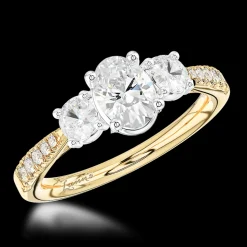 Three Stone 0.51ct G SI1 Diamond Yellow Gold/Platinum Ring