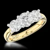 Three Stone 1.42ct G SI1 Diamond Yellow Gold/Platinum Ring