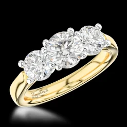 Three Stone 1.42ct G SI1 Diamond Yellow Gold/Platinum Ring