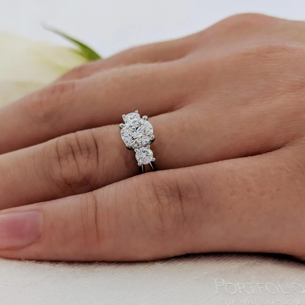 Three Stone 0.80ct G SI1 Diamond Platinum Ring
