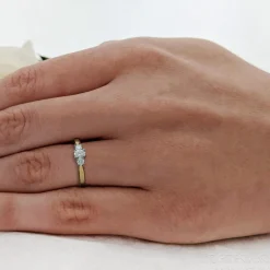 Three Stone 0.20ct G SI Diamond Yellow Gold/Platinum Ring