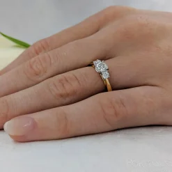 Three Stone 0.50ct G SI1 Diamond Yellow Gold/Platinum Ring