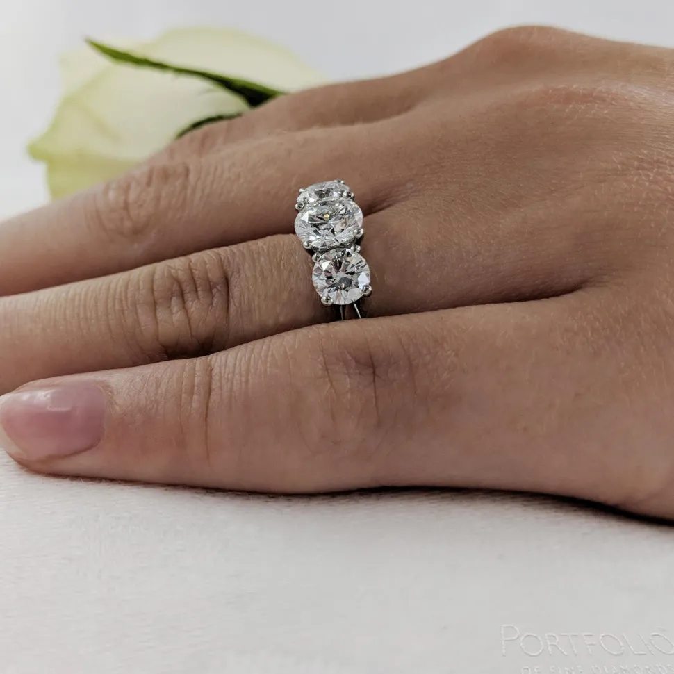 Three Stone 1.42ct G SI1 Diamond Yellow Gold/Platinum Ring