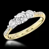 Three Stone 0.42ct G VS2 Diamond Yellow Gold/Platinum Ring