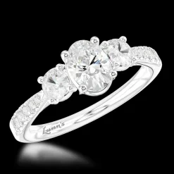Three Stone 0.80ct G VS1 Diamond Platinum Ring
