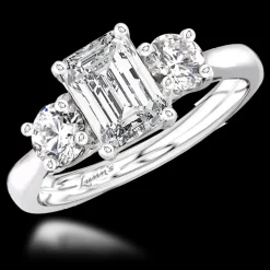 Three Stone 0.70ct G VS2 Diamond Platinum Ring