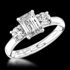 Three Stone 1.00ct G VS2 Diamond Platinum Ring