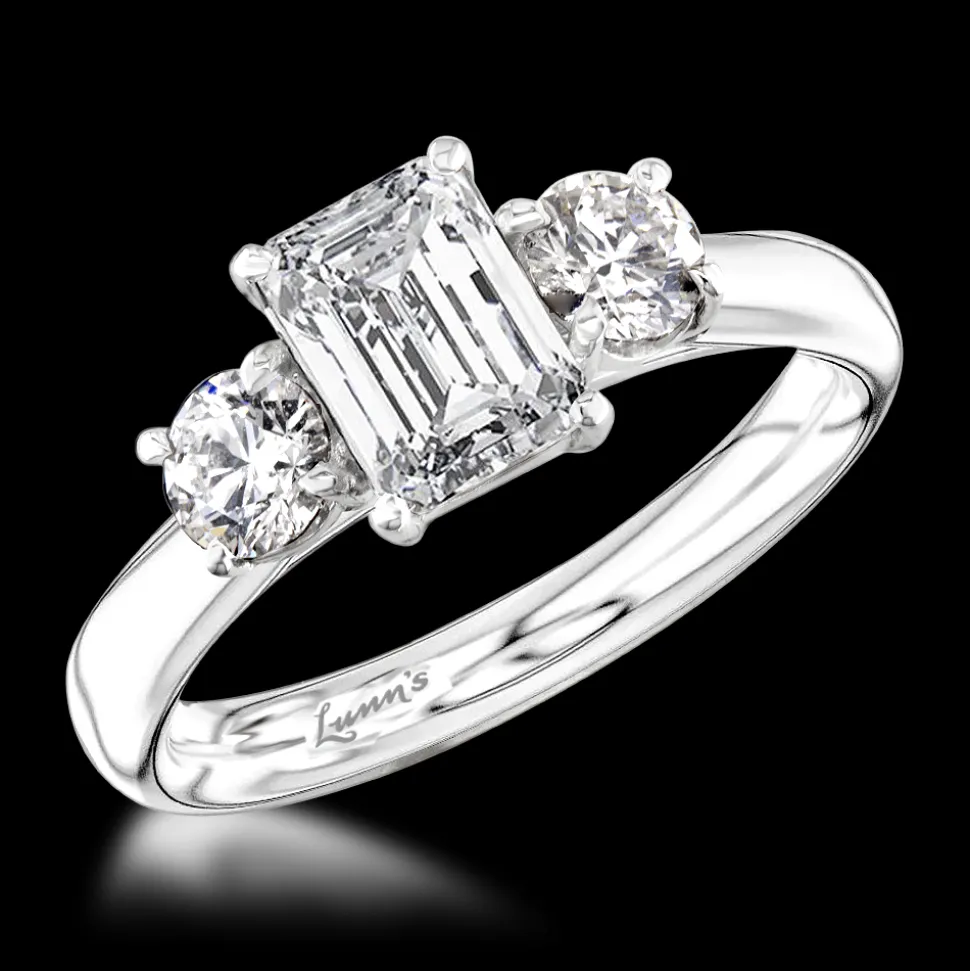 Three Stone 1.00ct G VS2 Diamond Platinum Ring