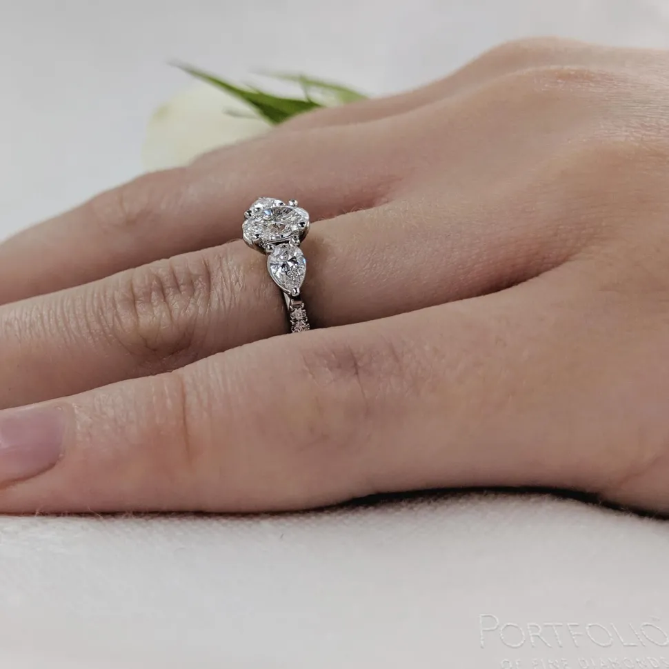 Three Stone 0.41ct G VS2 Diamond Platinum Ring