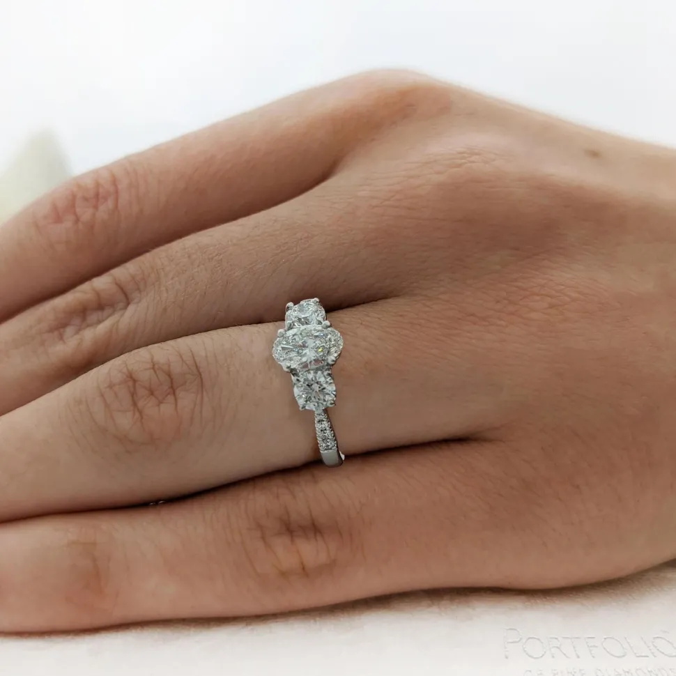 Three Stone 0.80ct G VS2 Diamond Platinum Ring