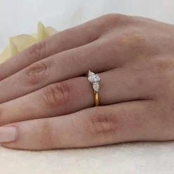 Three Stone 0.31ct G VS1 Diamond Yellow Gold/Platinum Ring