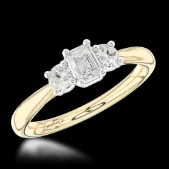 Three Stone 0.20ct G VVS Diamond Yellow Gold/Platinum Ring