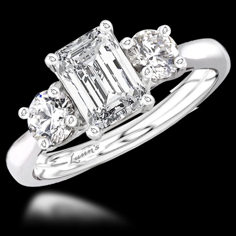 Three Stone 1.01ct H SI1 Diamond Platinum Ring