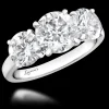 Three Stone 2.02ct I SI2 Diamond Platinum Ring