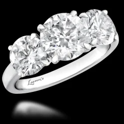 Three Stone 2.02ct I SI2 Diamond Platinum Ring