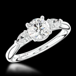 Three Stone 1.16ct I SI2 Diamond Platinum Ring