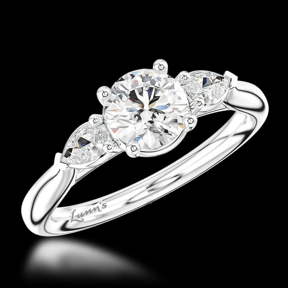 Three Stone 1.16ct I SI2 Diamond Platinum Ring