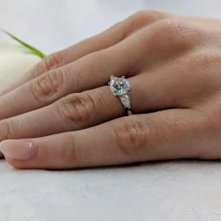 Three Stone 1.16ct I SI2 Diamond Platinum Ring