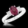 Three Stone 0.58ct Ruby Platinum Ring