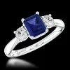Three Stone 1.43ct Sapphire Platinum Ring