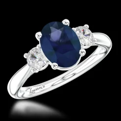 Three Stone 1.89ct Sapphire Platinum Ring