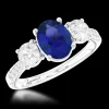 Three Stone 1.29ct Sapphire Platinum Ring