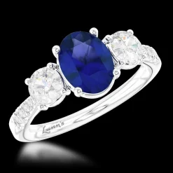 Three Stone 1.29ct Sapphire Platinum Ring