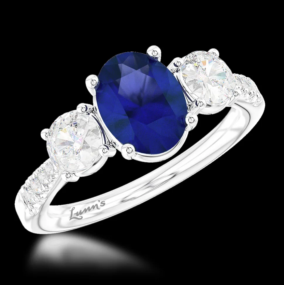Three Stone 1.29ct Sapphire Platinum Ring