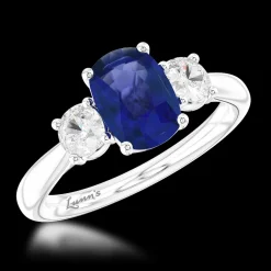 Three Stone 0.79ct Sapphire Platinum Ring