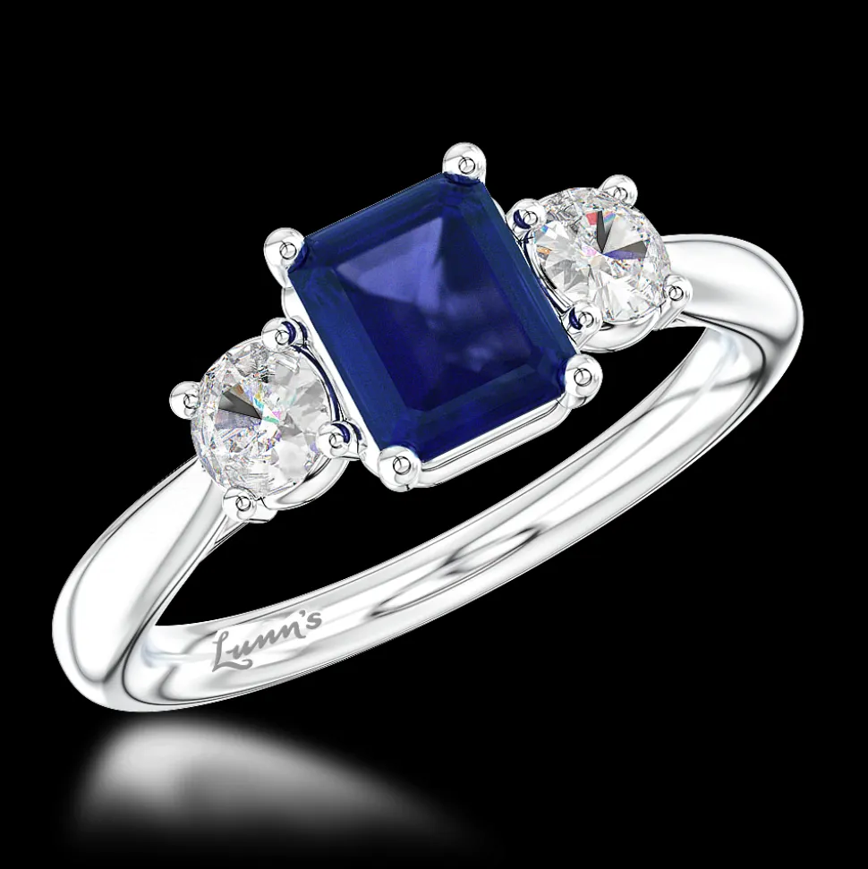 Three Stone 1.43ct Sapphire Platinum Ring