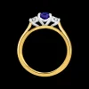 Three Stone 0.90ct Sapphire Yellow Gold Ring
