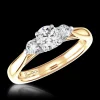 Tulip Three Stone 0.40ct F SI1 Diamond Yellow Gold/Platinum Ring