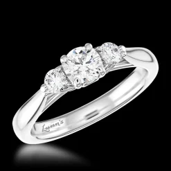 Tulip Three Stone 0.50ct F SI1 Diamond Platinum Ring