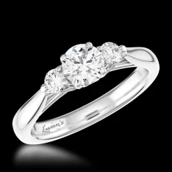 Tulip Three Stone 0.70ct G VS2 Diamond Platinum Ring