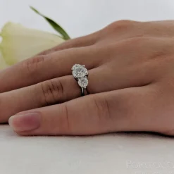 Tulip Three Stone 0.70ct G VS2 Diamond Platinum Ring