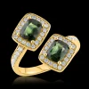 Two Stone 1.91ct Green Sapphire Ring